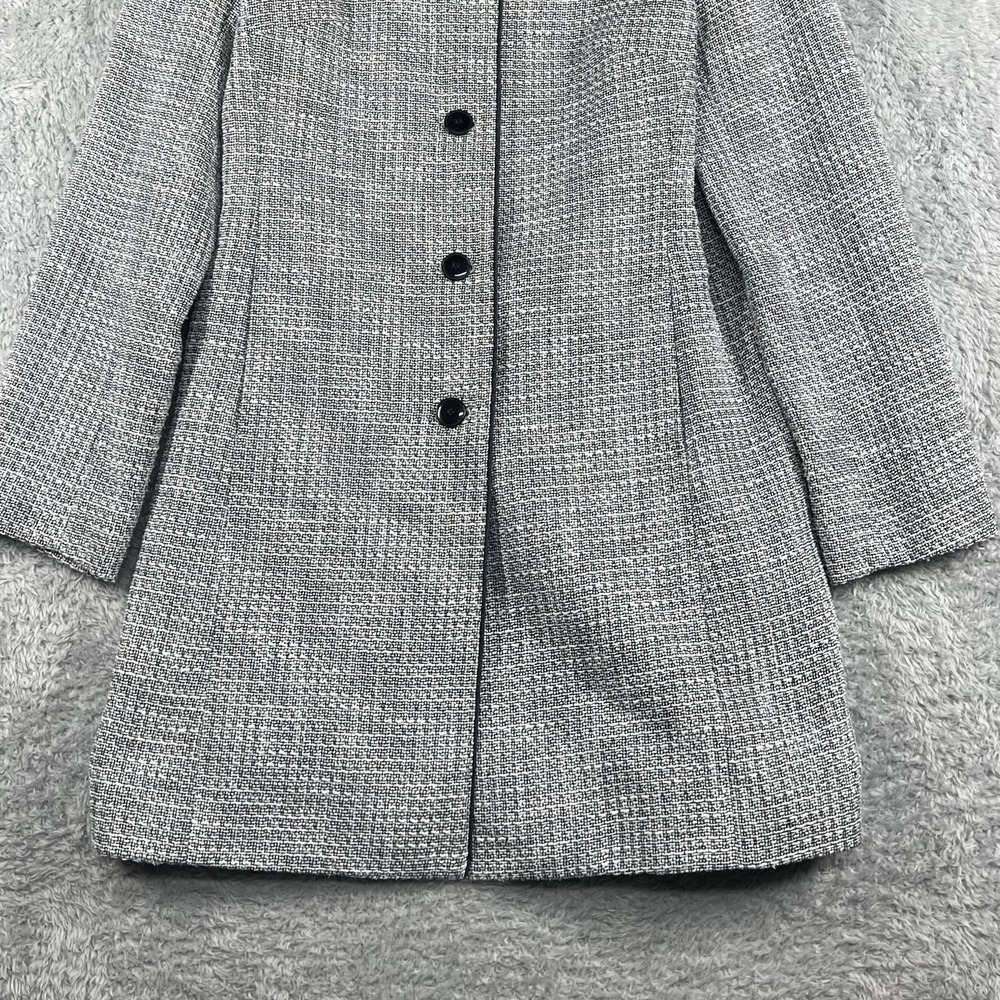 Pendleton Coat Womens 8 Blue White Tweed Mid Length Lined Overcoat‎ Business - Picture 4 of 14